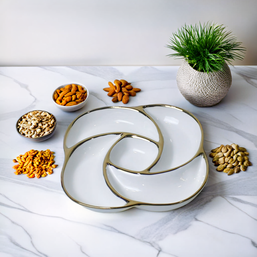 Premium Ceramic Multi-Section Serving Platter