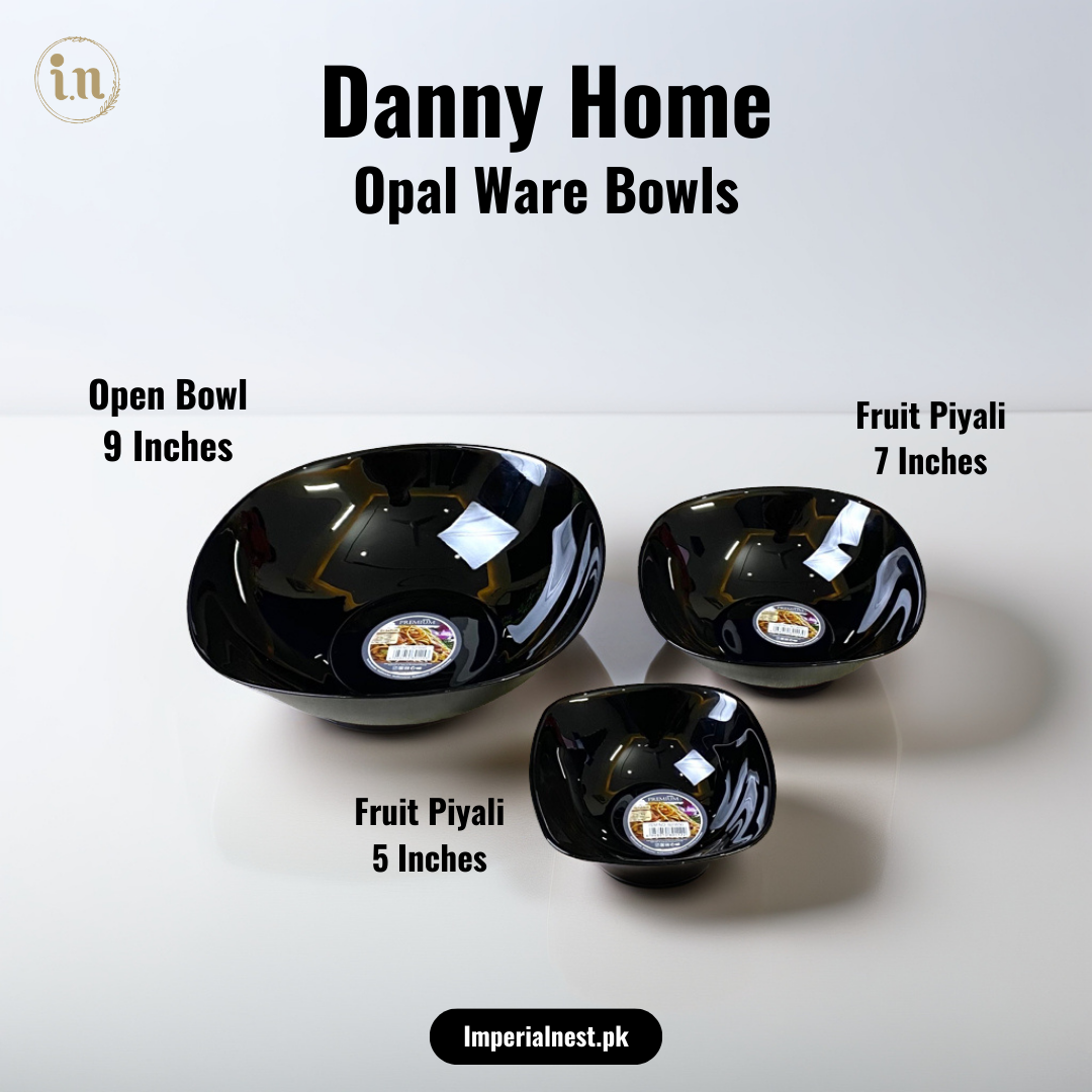Danny Home Opal Ware Bowls | Square Shape Marble Bowls | Dishwasher Safe | Microwave Safe