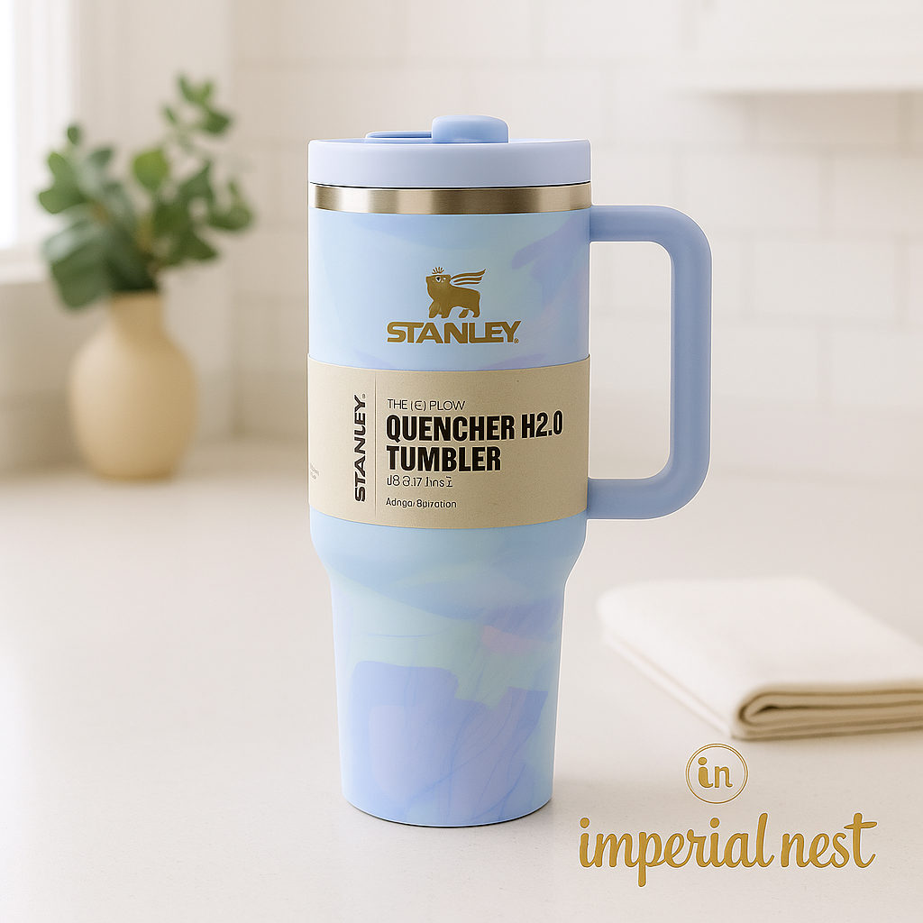 Stanley Quencher H2.0 Tumbler โ 40oz Blue Marble | Leakproof, Stylish & Durable