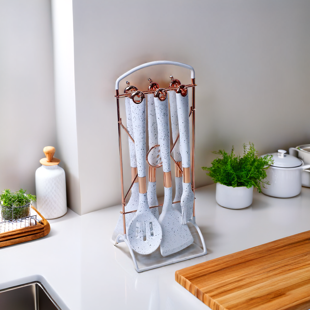 Elegant Silicone Kitchen Utensil Set - 7 Pieces