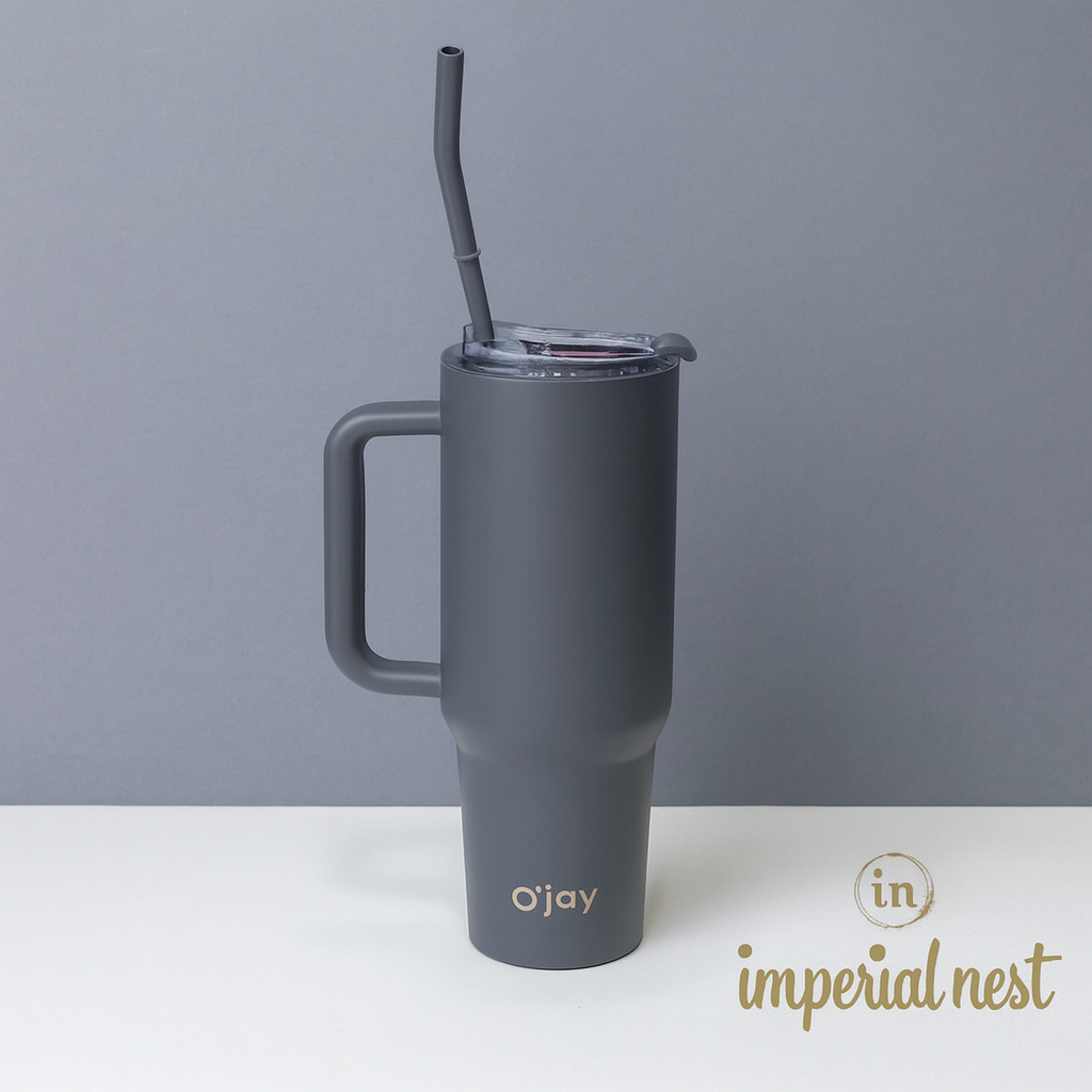 O’jay 40oz Matte Charcoal Tumbler – Leak-Proof | Vacuum Insulated | 304 Stainless Steel