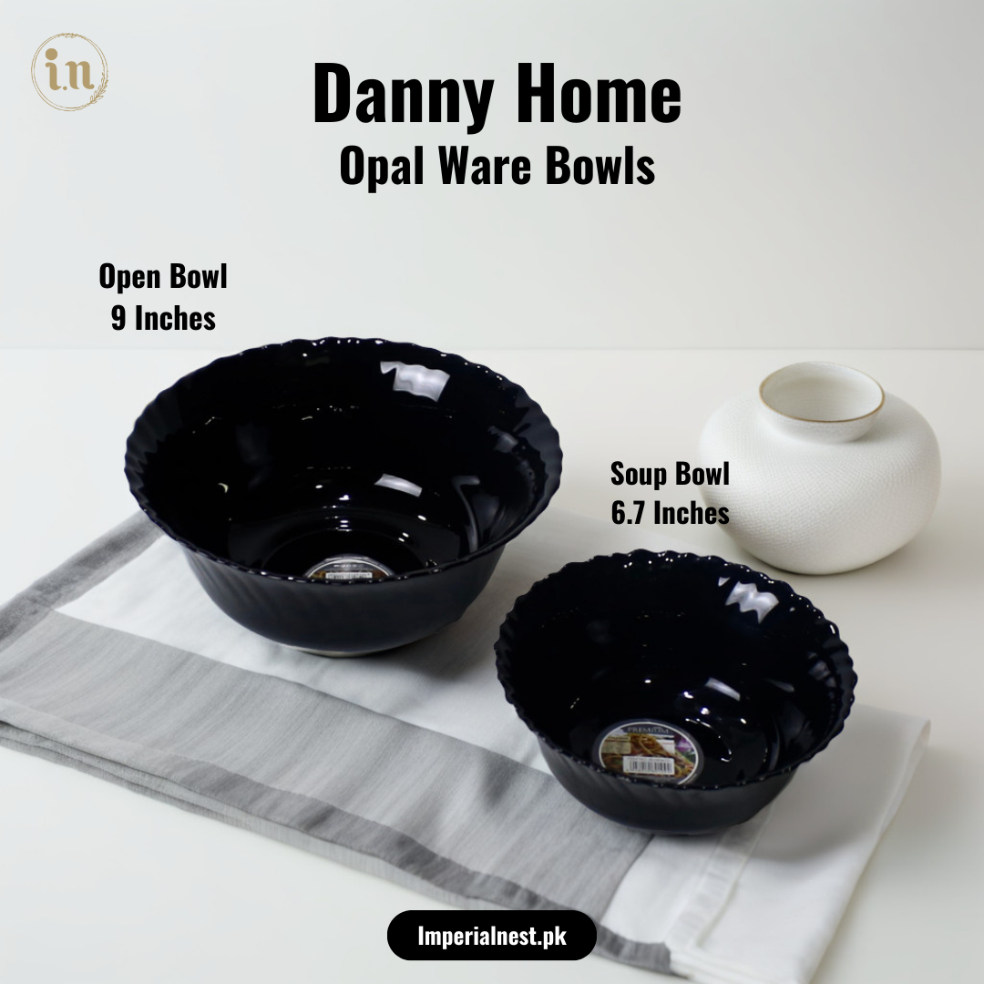 Danny Home Opal Ware Bowls | Kingri Shape Marble Bowls | Dishwasher Safe | Microwave Safe