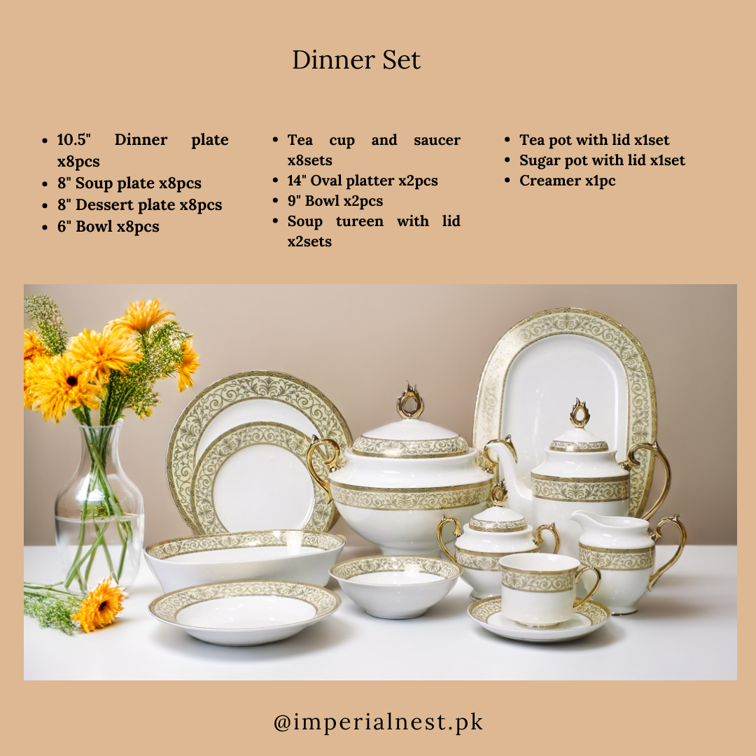 Elegant 61-Piece Dinner Set - Luxury Tableware Collection
