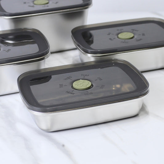 4-Piece Stainless Steel 304 Airtight Storage Containers (500ML, 650ML, 750ML, 1000ML)