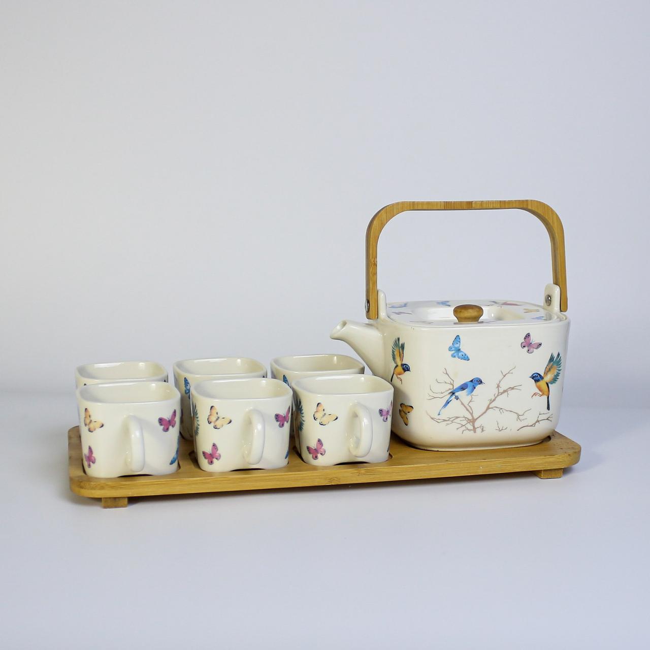 Vintage Bird and Butterfly Porcelain Coffee Set