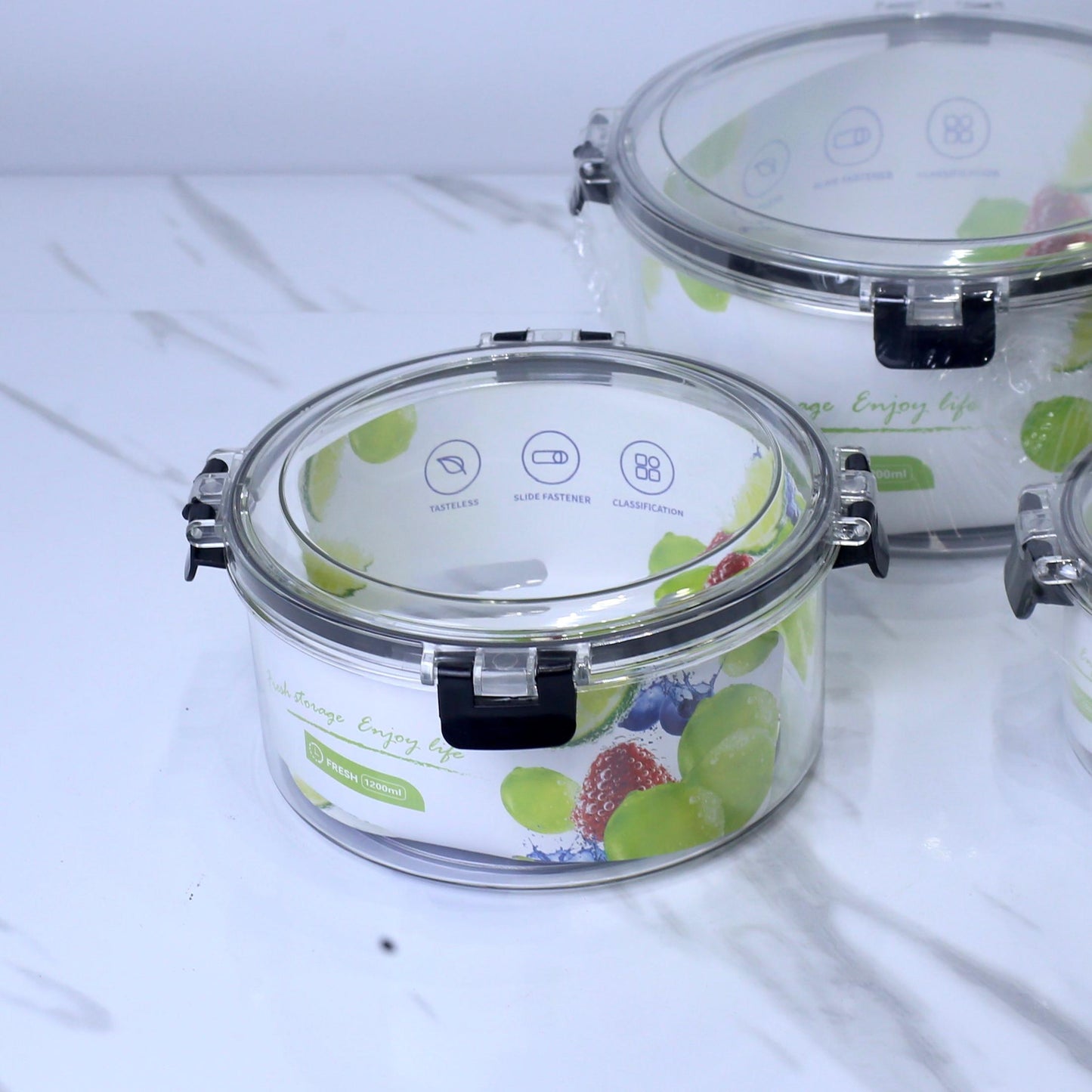 Premium Round Airtight Plastic Storage Containers Set