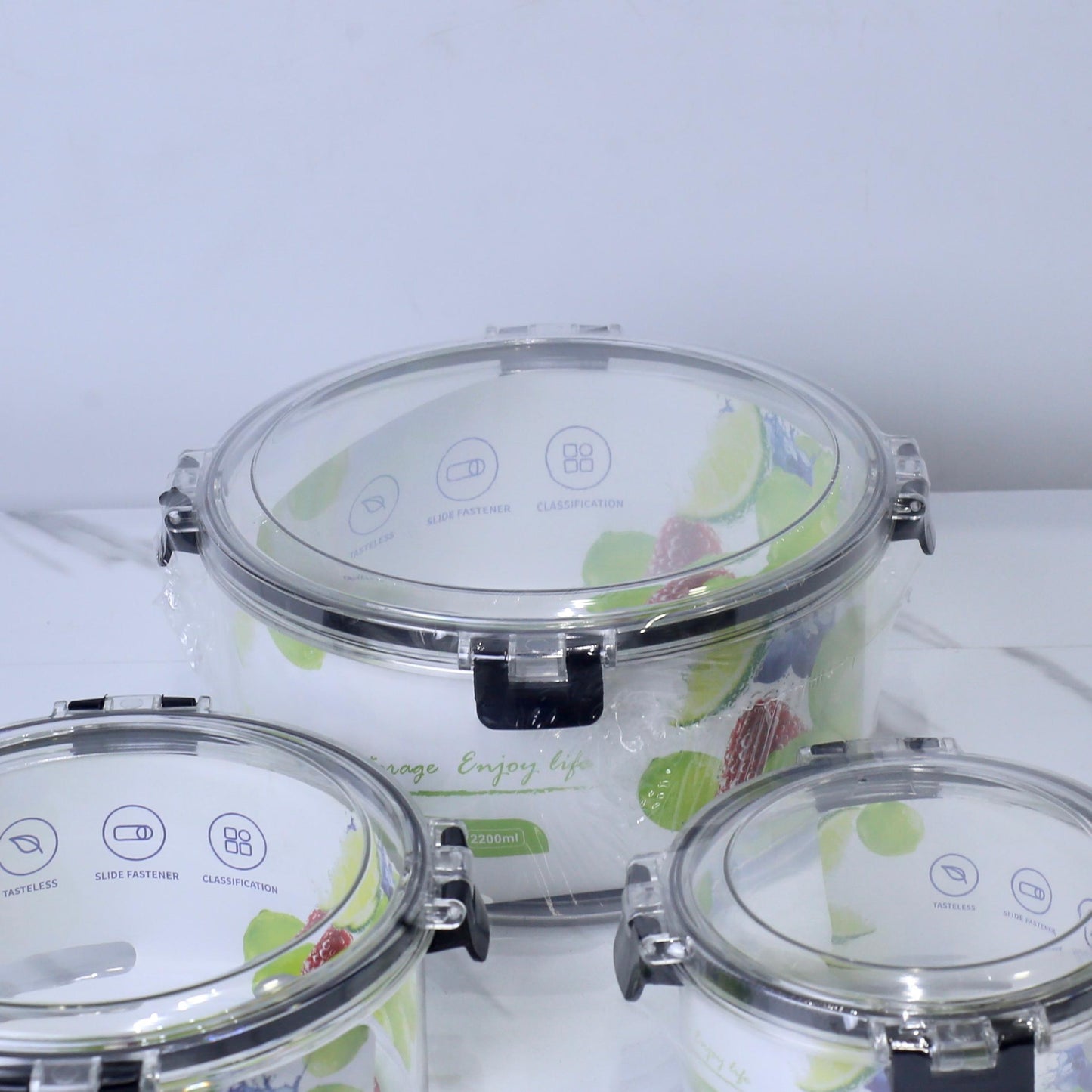 Premium Round Airtight Plastic Storage Containers Set