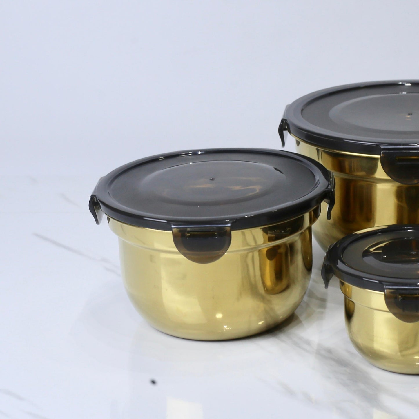 Premium Stainless Steel Food Storage Bowl Set with Airtight Lids - 4 Piece Set (10/13/15/18 CM)