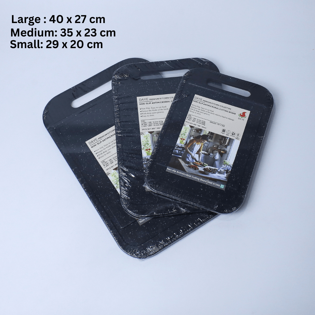 Antimicrobial Cutting Board Set – Non-Slip (3 Sizes)