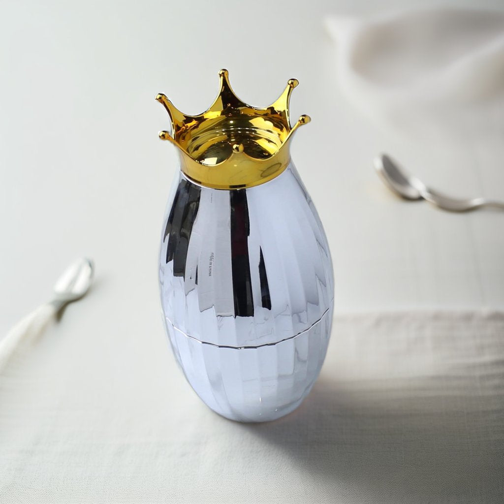 Luxury Silver Cutlery Set with Crown Holder