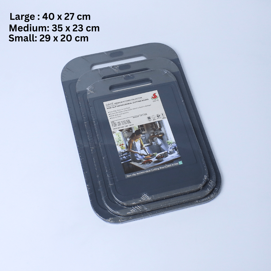 Antimicrobial Cutting Board Set – Non-Slip (3 Sizes)