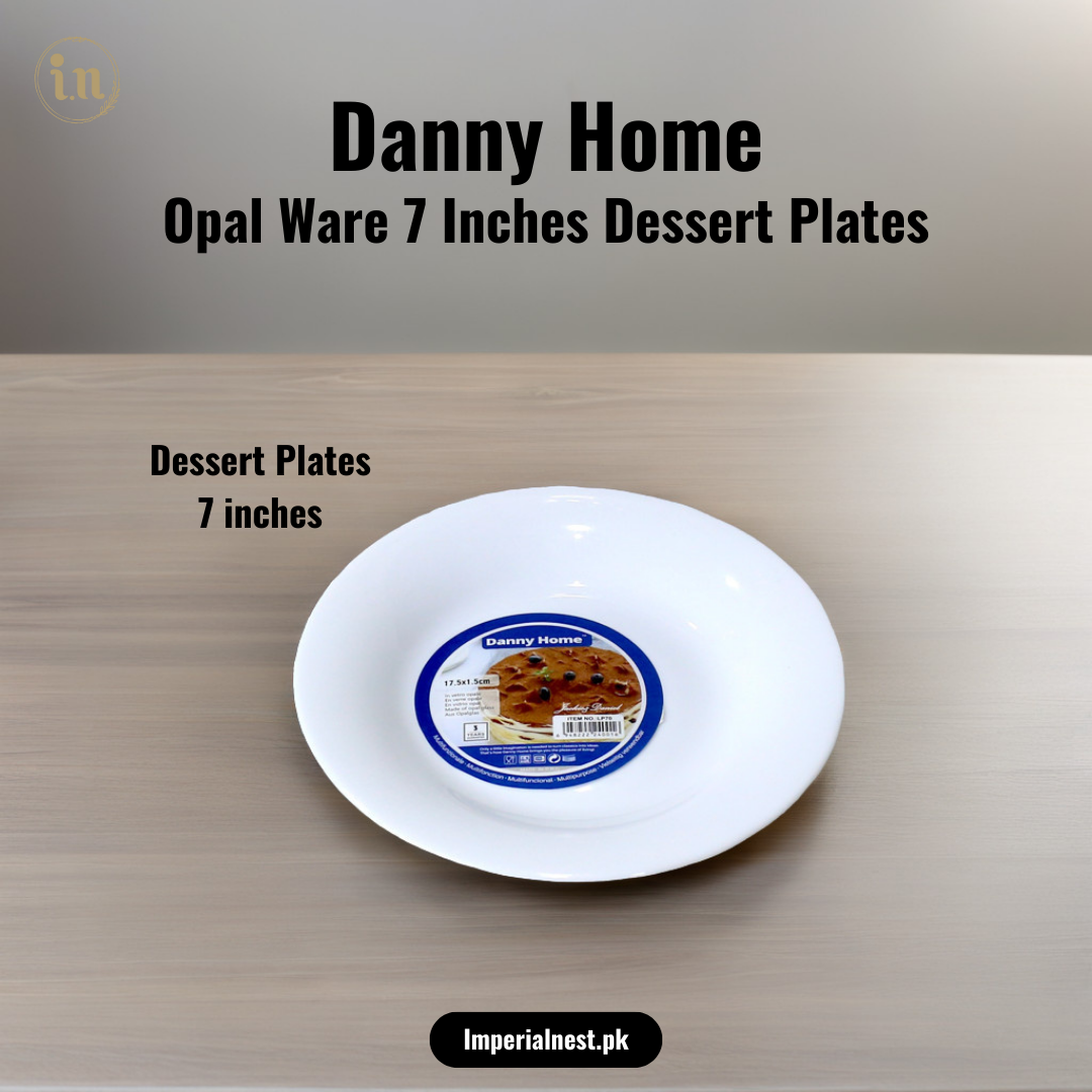 Danny Home Opal Ware Plate Set | Round Shape Marble Plates | Microwave Safe | Dishwasher Safe