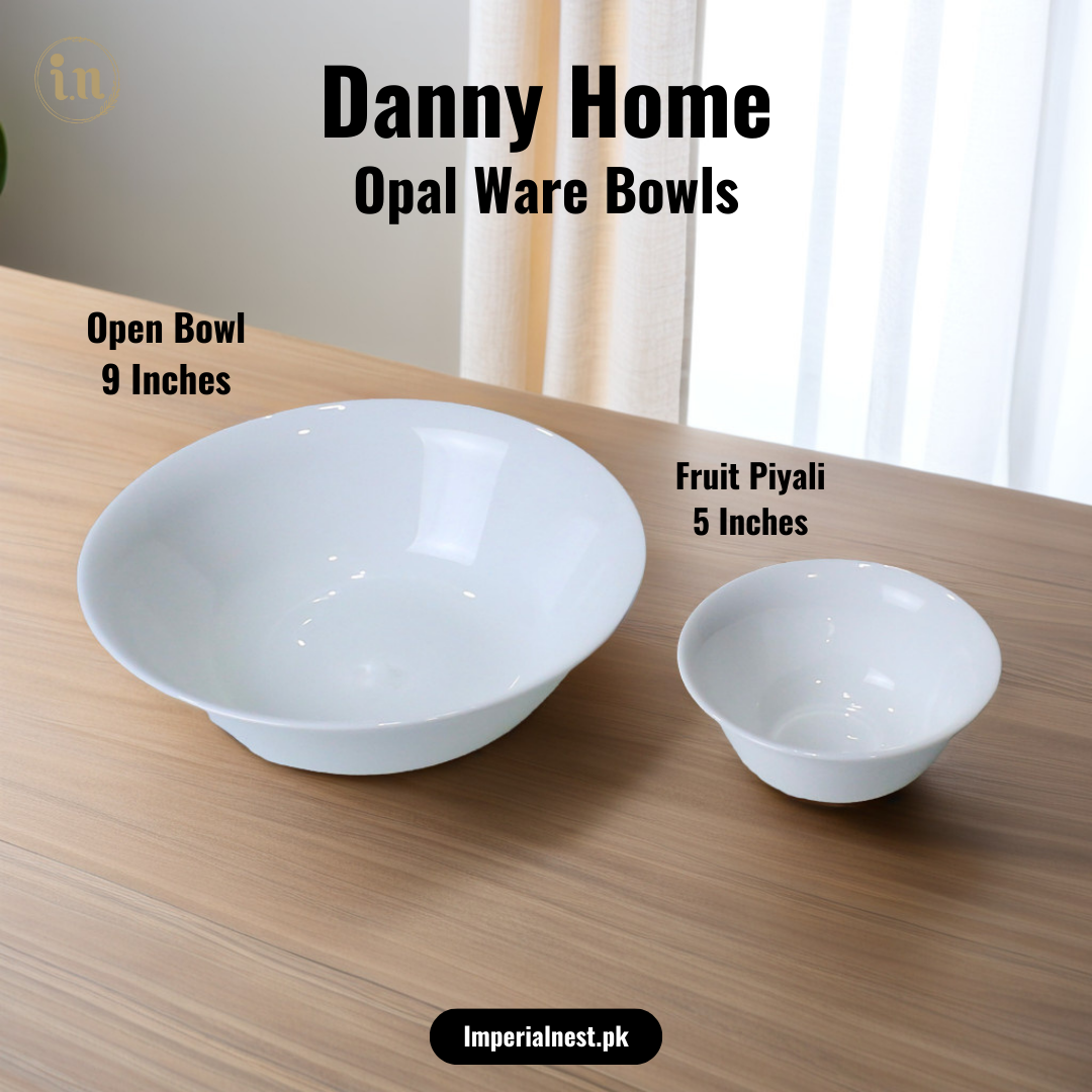 Danny Home Opal Ware Bowls | Round Shape Marble Bowls | Dishwasher Safe | Microwave Safe