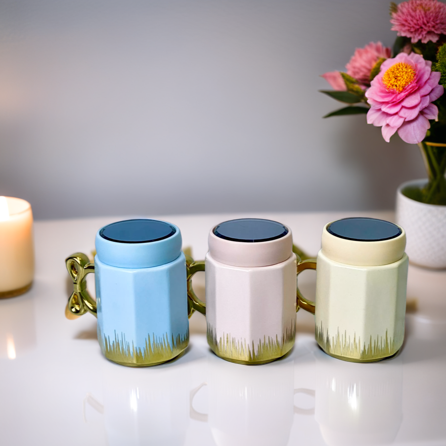 Elegant Ceramic Mugs with Golden Accents – Imperial Nest