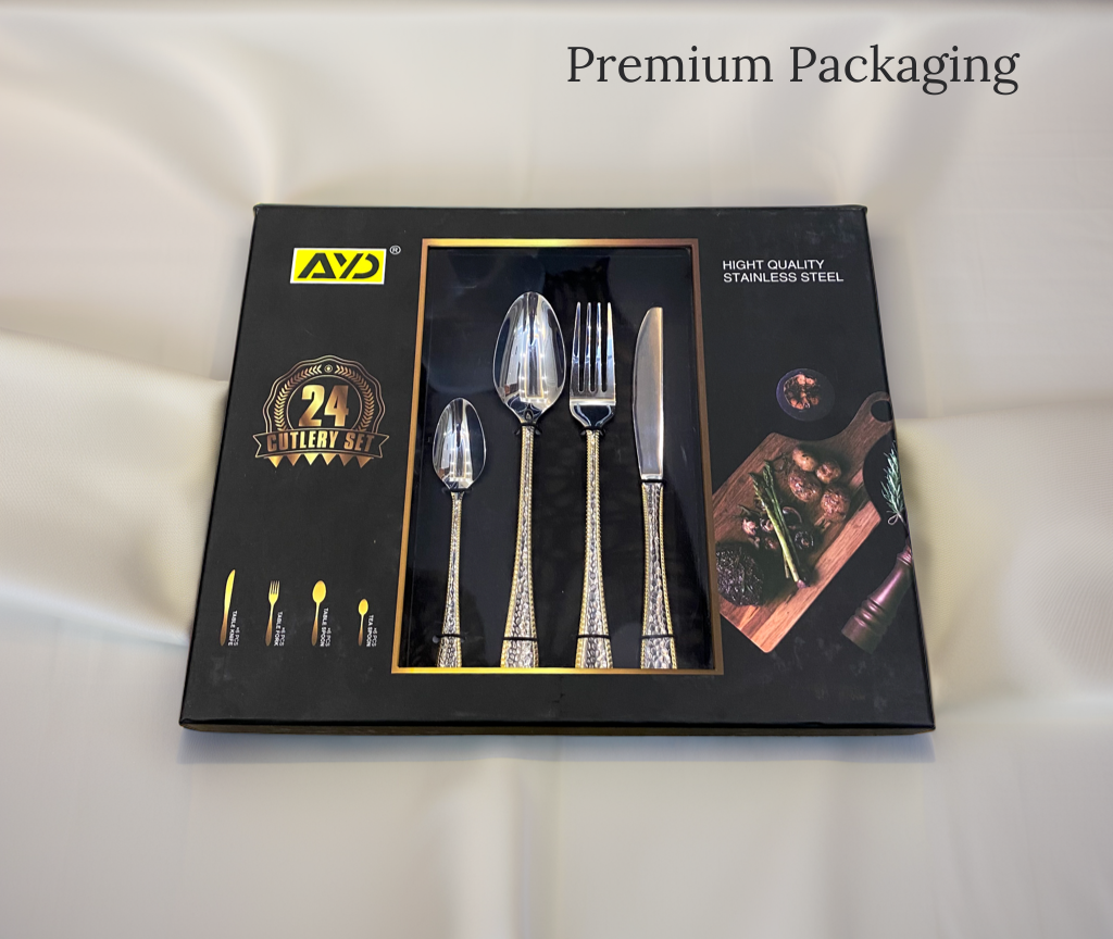 Stylish 24-Piece Stainless Steel Cutlery Set – Durable Flatware for All Occasions