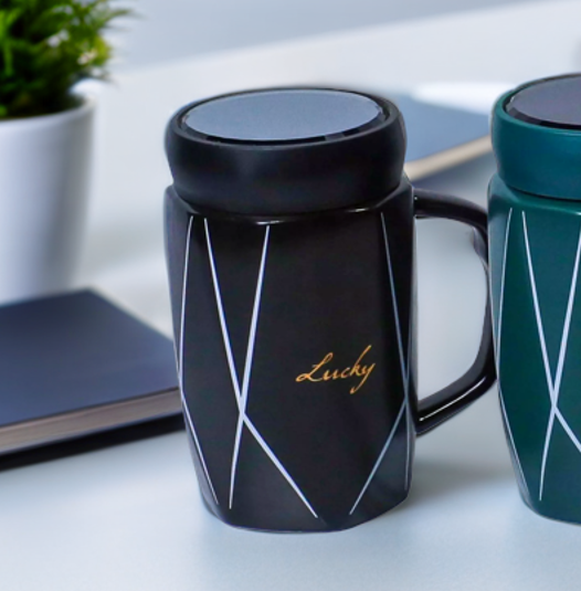 Premium Ceramic Coffee Mug With Lid