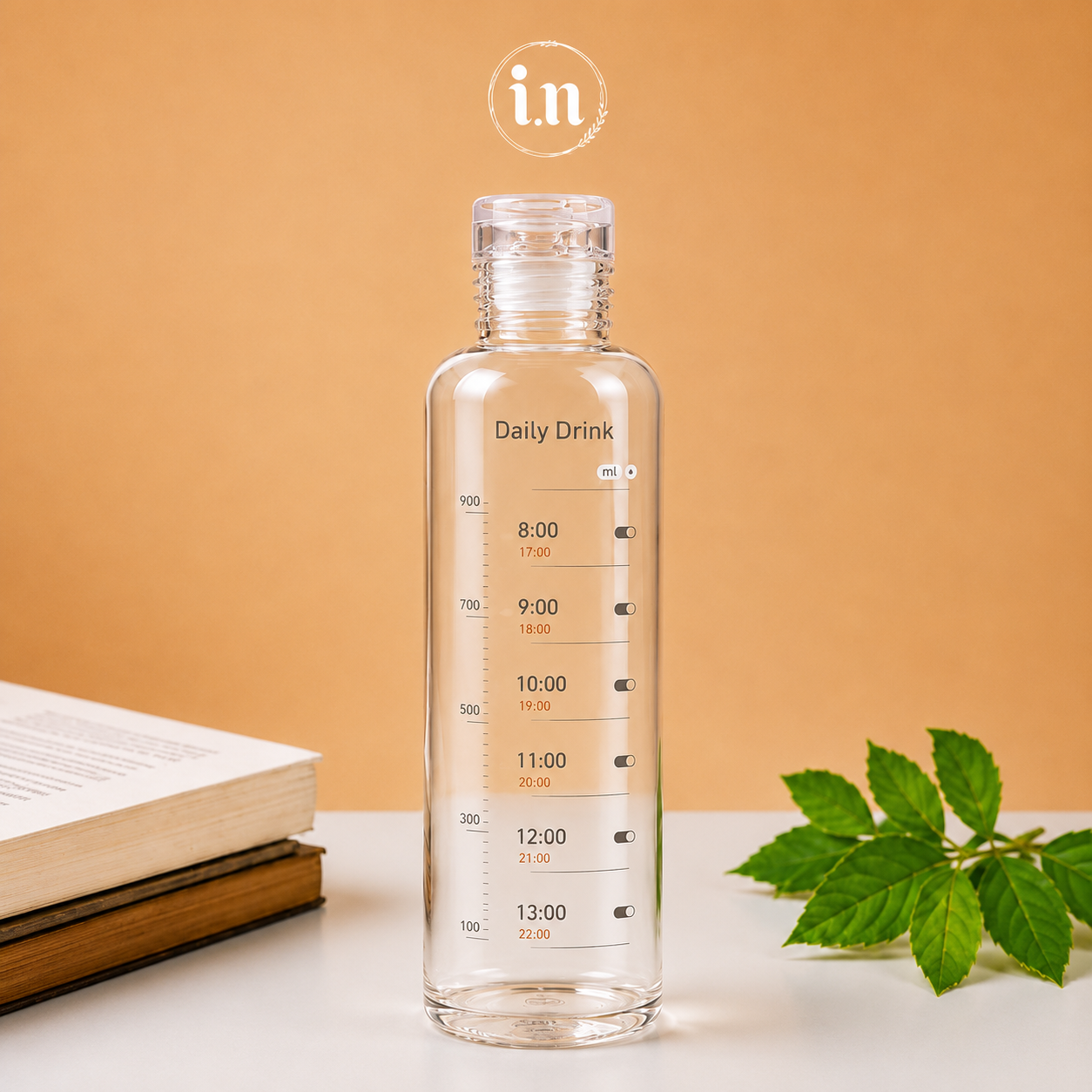 HydroTrack Glass Water Bottle