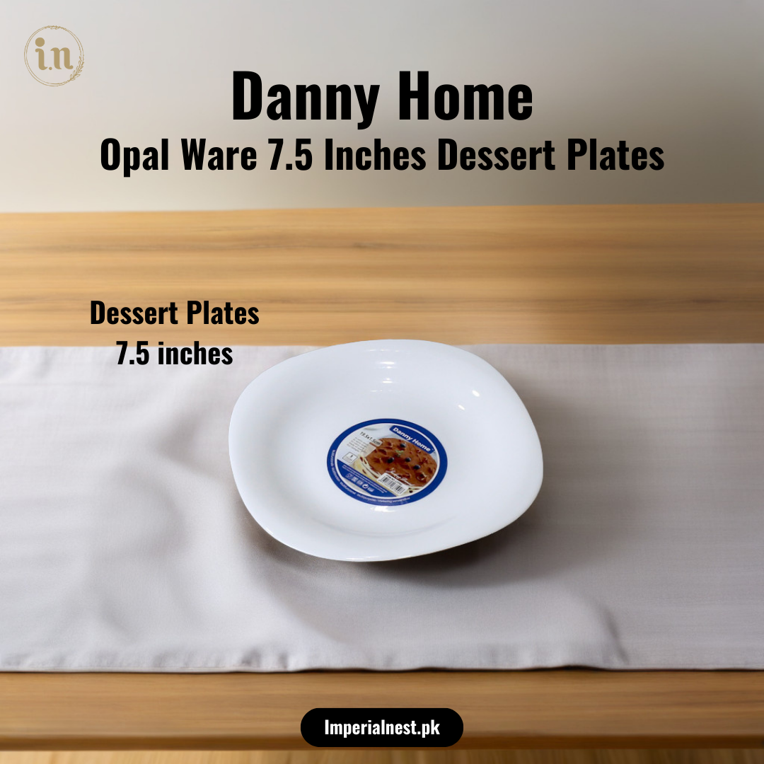 Danny Home Opal Ware Plate Set | Square Shape Marble Plates | Microwave Safe | Dishwasher Safe