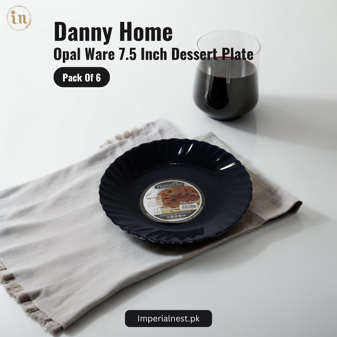 Danny Home Opal Ware Plate Set | Kingri Shape Marble Plates | Microwave Safe | Dishwasher Safe