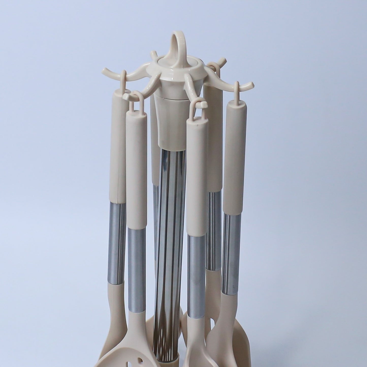Elegant Beige Silicone Kitchen Utensil Set - 7 Pieces