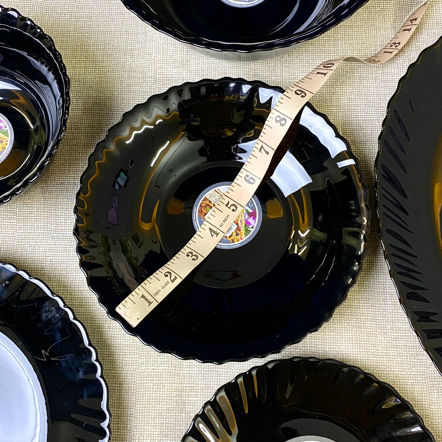 Danny Home Opal Ware Plate Set | Kingri Shape Marble Plates | Microwave Safe | Dishwasher Safe