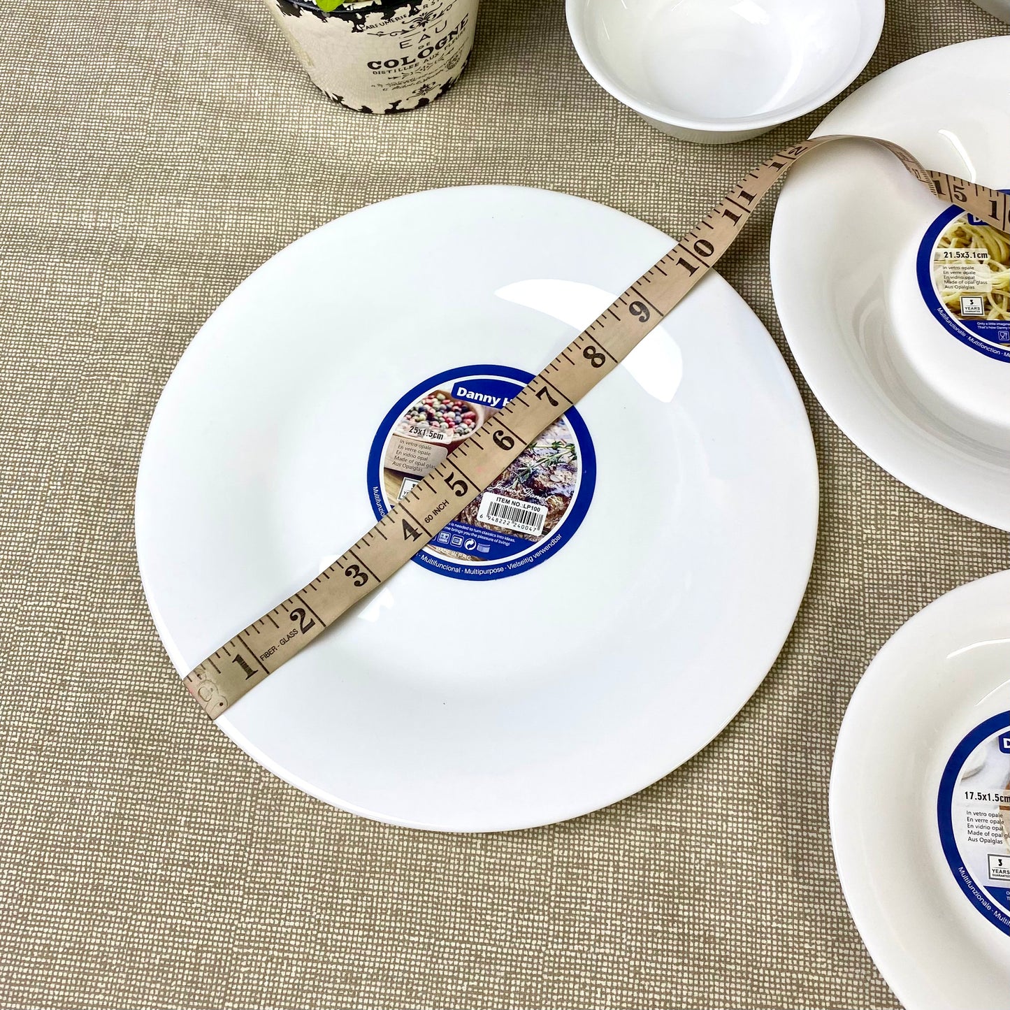 Danny Home Opal Ware Plate Set | Round Shape Marble Plates | Microwave Safe | Dishwasher Safe