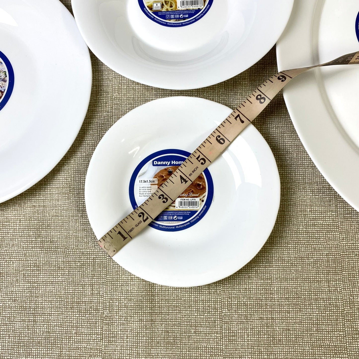 Danny Home Opal Ware Plate Set | Round Shape Marble Plates | Microwave Safe | Dishwasher Safe