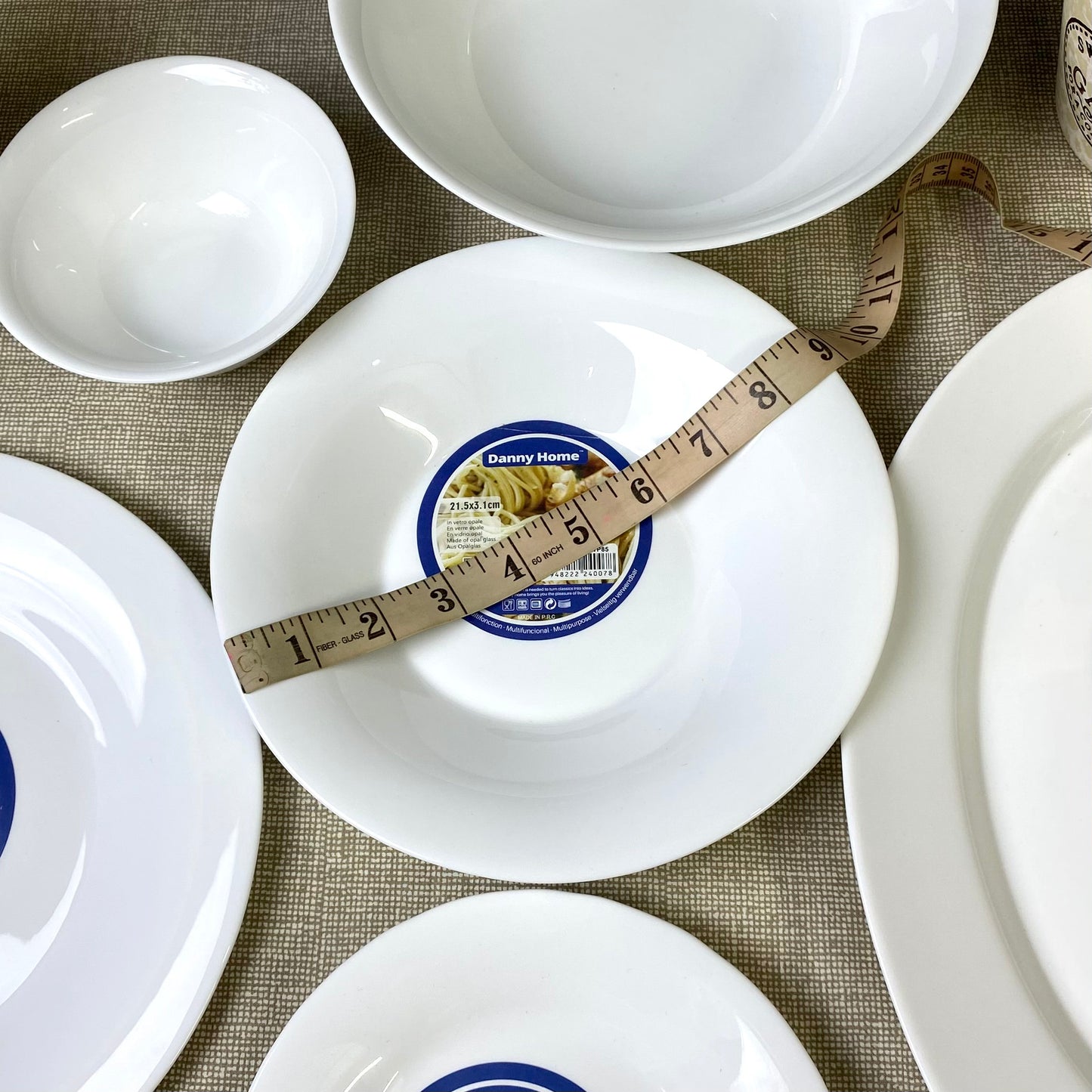 Danny Home Opal Ware Plate Set | Round Shape Marble Plates | Microwave Safe | Dishwasher Safe