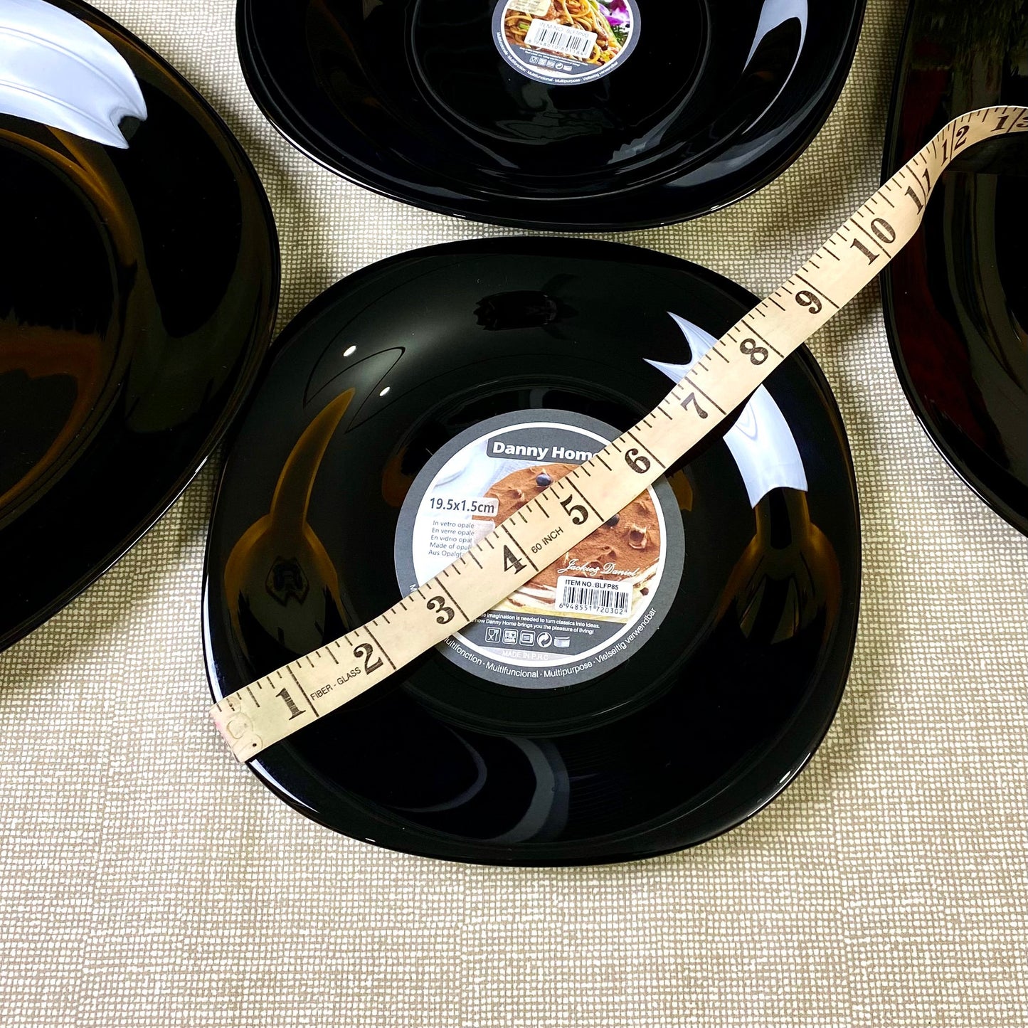 Danny Home Opal Ware Plate Set | Square Shape Marble Plates | Microwave Safe | Dishwasher Safe