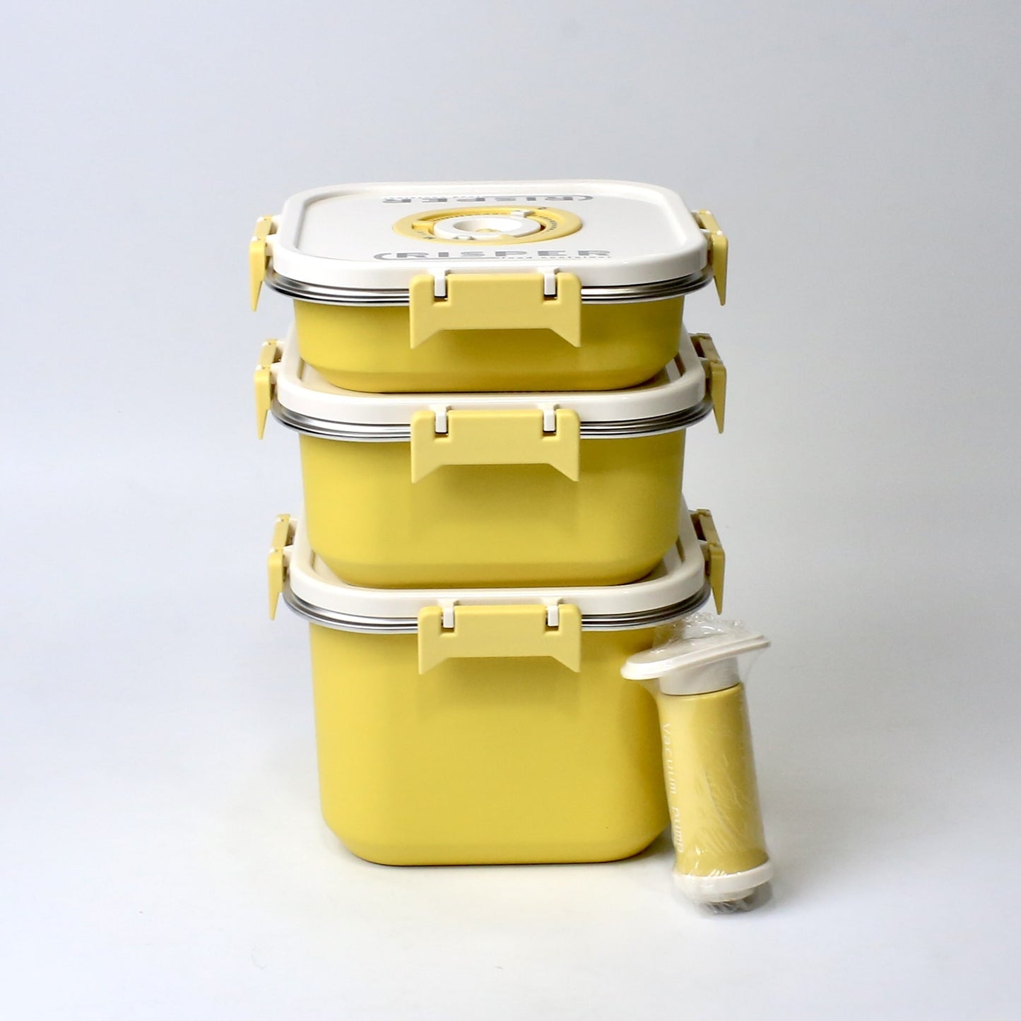 Stainless Steel Storage Boxes (1000ML, 1700ML, 2200ML), With Vacuum Pump