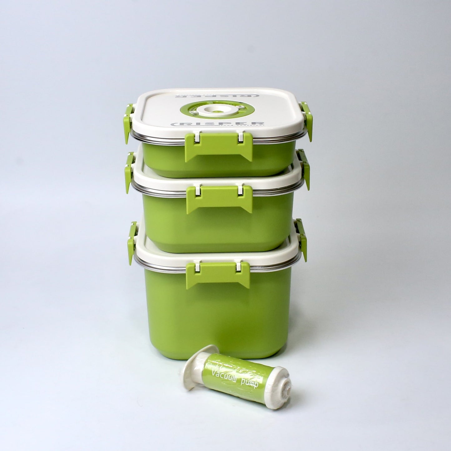 Stainless Steel Storage Boxes (1000ML, 1700ML, 2200ML) With Vacuum Pump