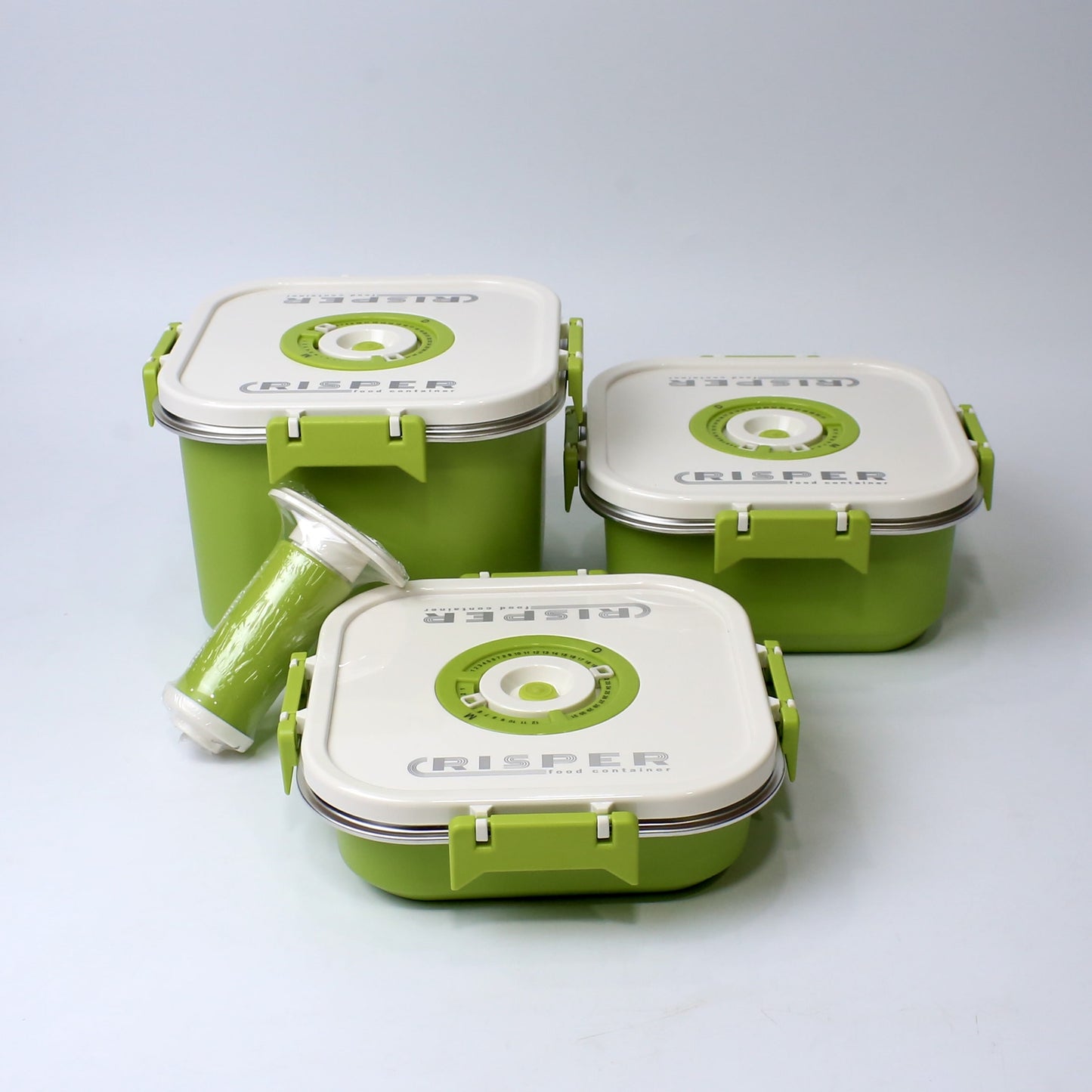 Stainless Steel Storage Boxes (1000ML, 1700ML, 2200ML) With Vacuum Pump