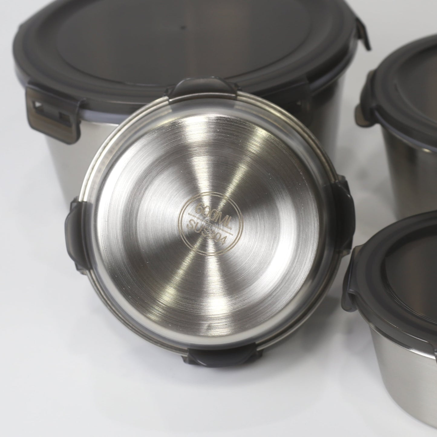 Stainless Steel 304 Round Storage Boxes - 4 Pcs & 5 Pcs Set