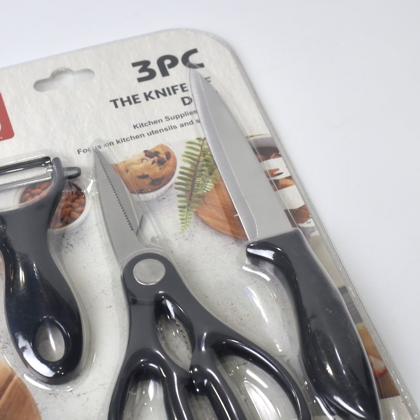 3-Piece Multipurpose Kitchen Tool Set – Knife, Scissors & Peeler