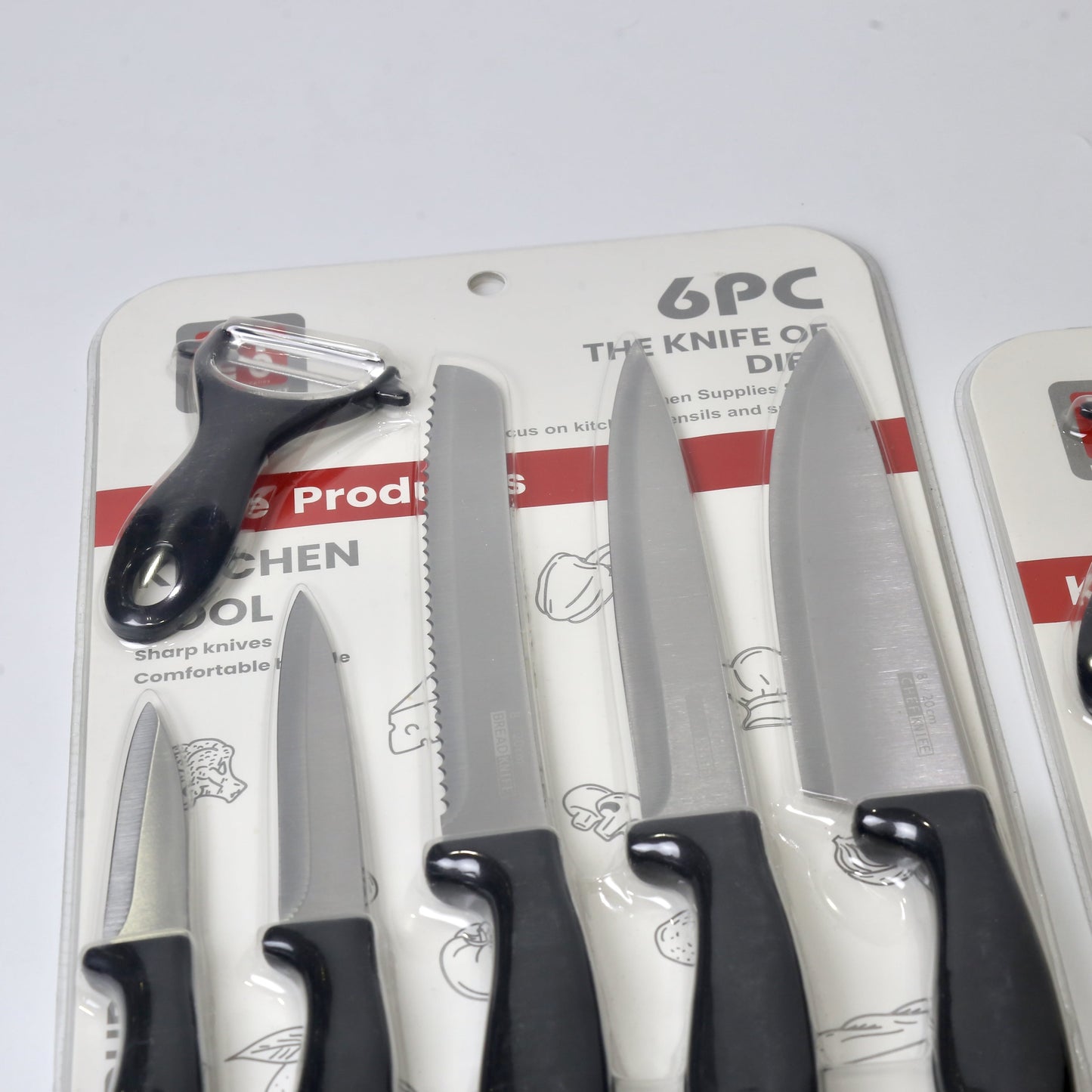 6-Piece Kitchen Knife Set with Peeler – 5 Multi-Size Knives + Vegetable Peeler