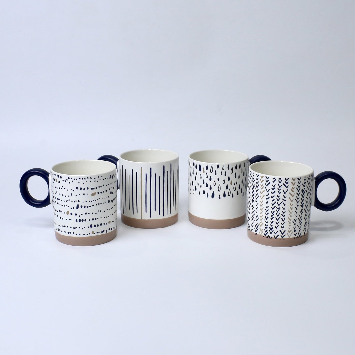 Sapphire Scribble Abstract Ceramic Mugs – Modern Art-Inspired Cups | Imperial Nest