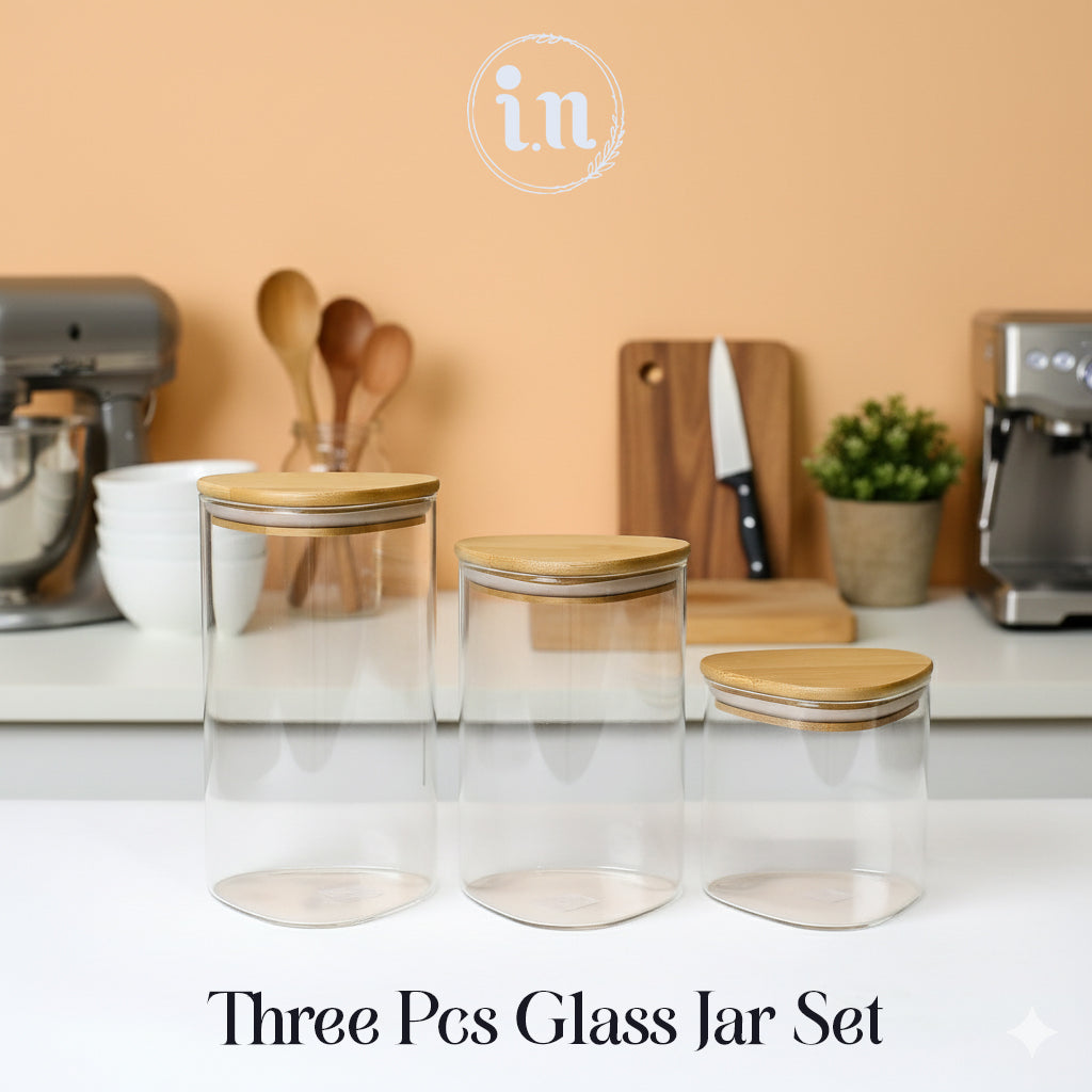 Airtight Glass Storage Jar with Bamboo Lid