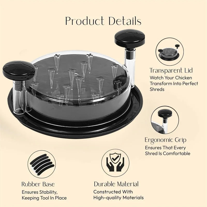 Manual Chicken Shredder Tool | Quick Meat Shredder for Chicken, Beef & Pulled Sandwich Filling