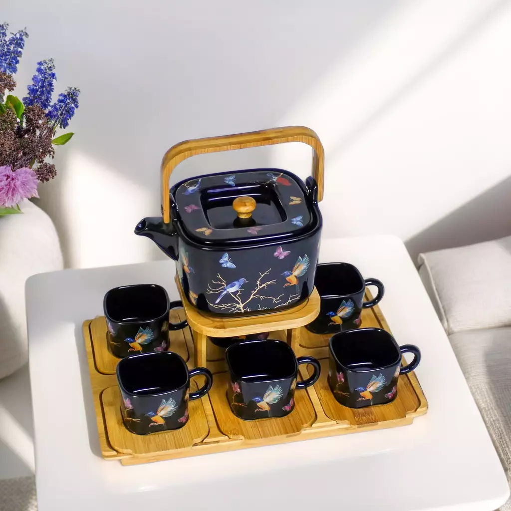Vintage Bird and Butterfly Porcelain Coffee Set