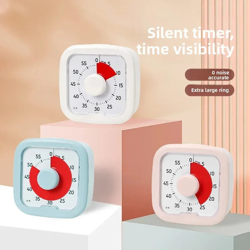 Visual Timer 60-Minute Countdown with Alarm | Study Timer for Kids, Classroom & Home (Silent Mode)