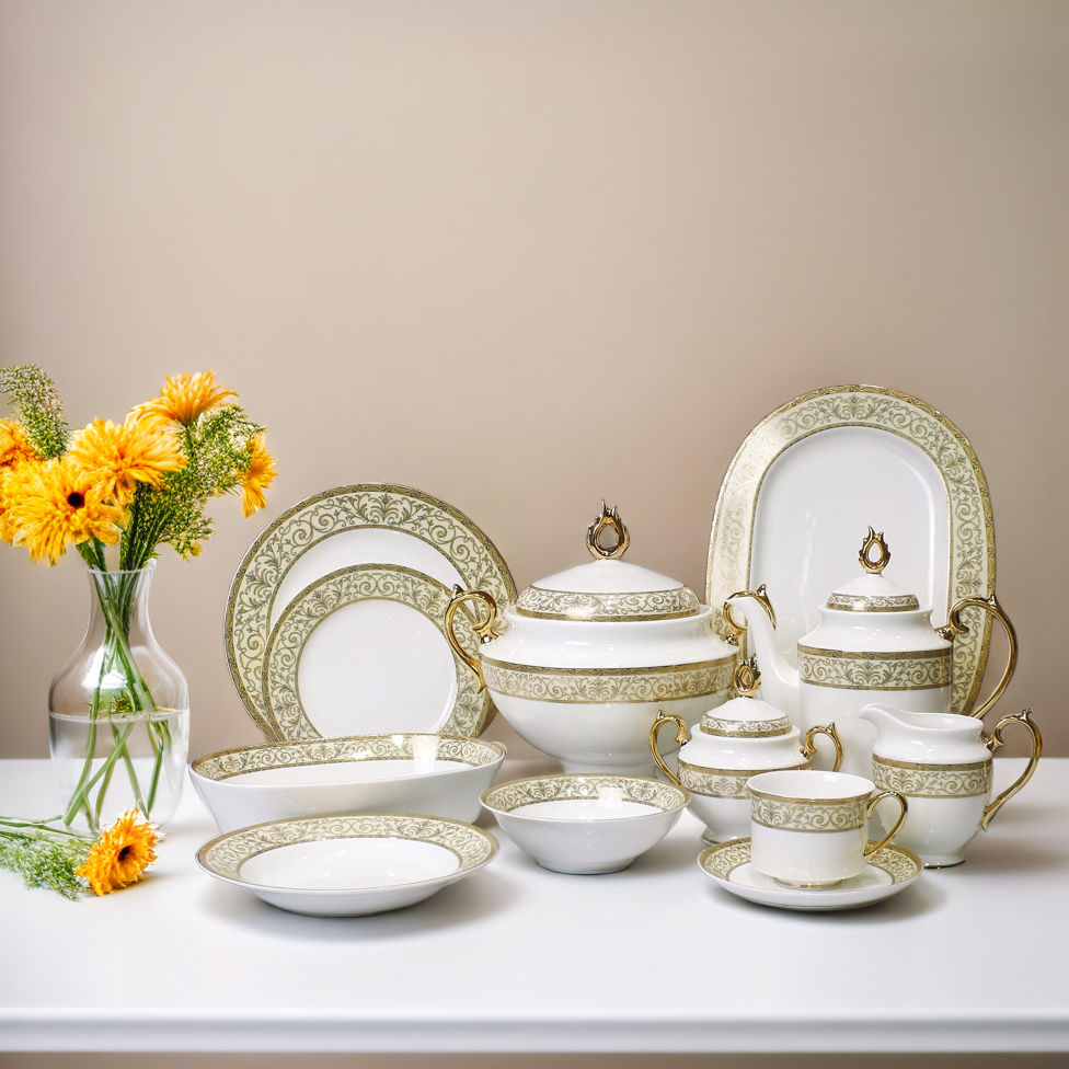 Elegant 61-Piece Dinner Set - Luxury Tableware Collection