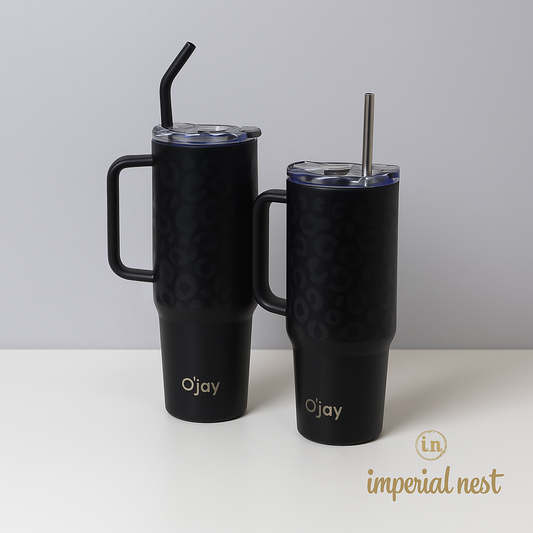 O’jay Midnight Panther Tumbler – 40oz & 50oz | Leak-Proof, Vacuum Insulated Mug