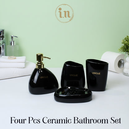 Classic Ceramic Bathroom Set – 4 Pcs Premium Look