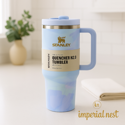 Stanley Quencher H2.0 Tumbler – 40oz Blue Marble | Leakproof, Stylish & Durable