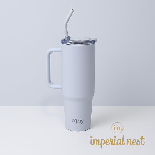 O’jay 50oz Frost White Tumbler – Stainless Steel | Leak-Proof | Vacuum Insulated