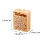 Bamboo Kitchen Storage Containers with Sliding Lid | Dry Food Organizer Jars for Rice, Pasta & Grains