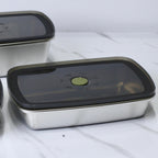3-Piece Stainless Steel 304 Airtight Storage Boxes (1000ML, 1200ML, 1600ML)