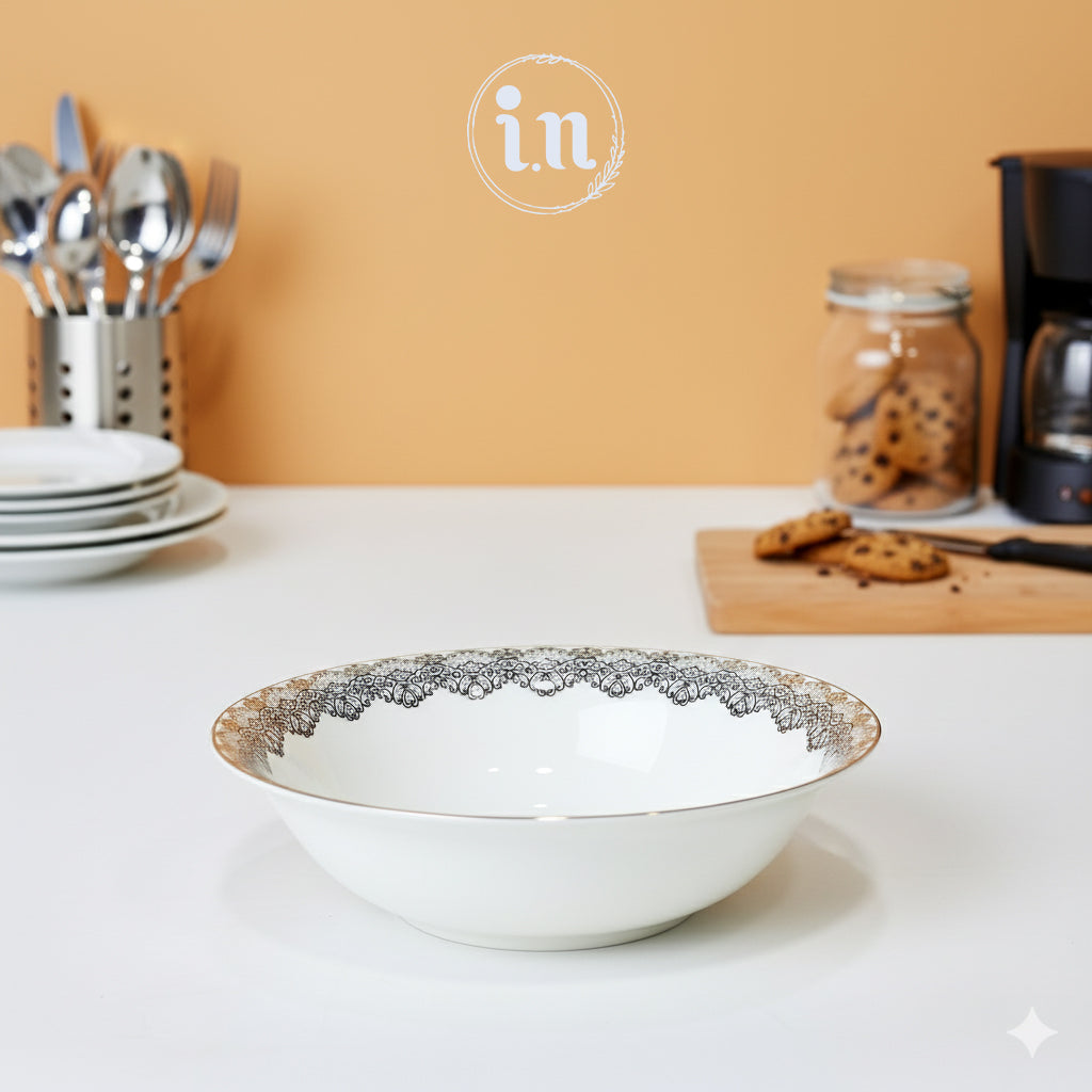 Porcelain Bone China Serving Bowl – 9 Inch | Elegant Dinnerware