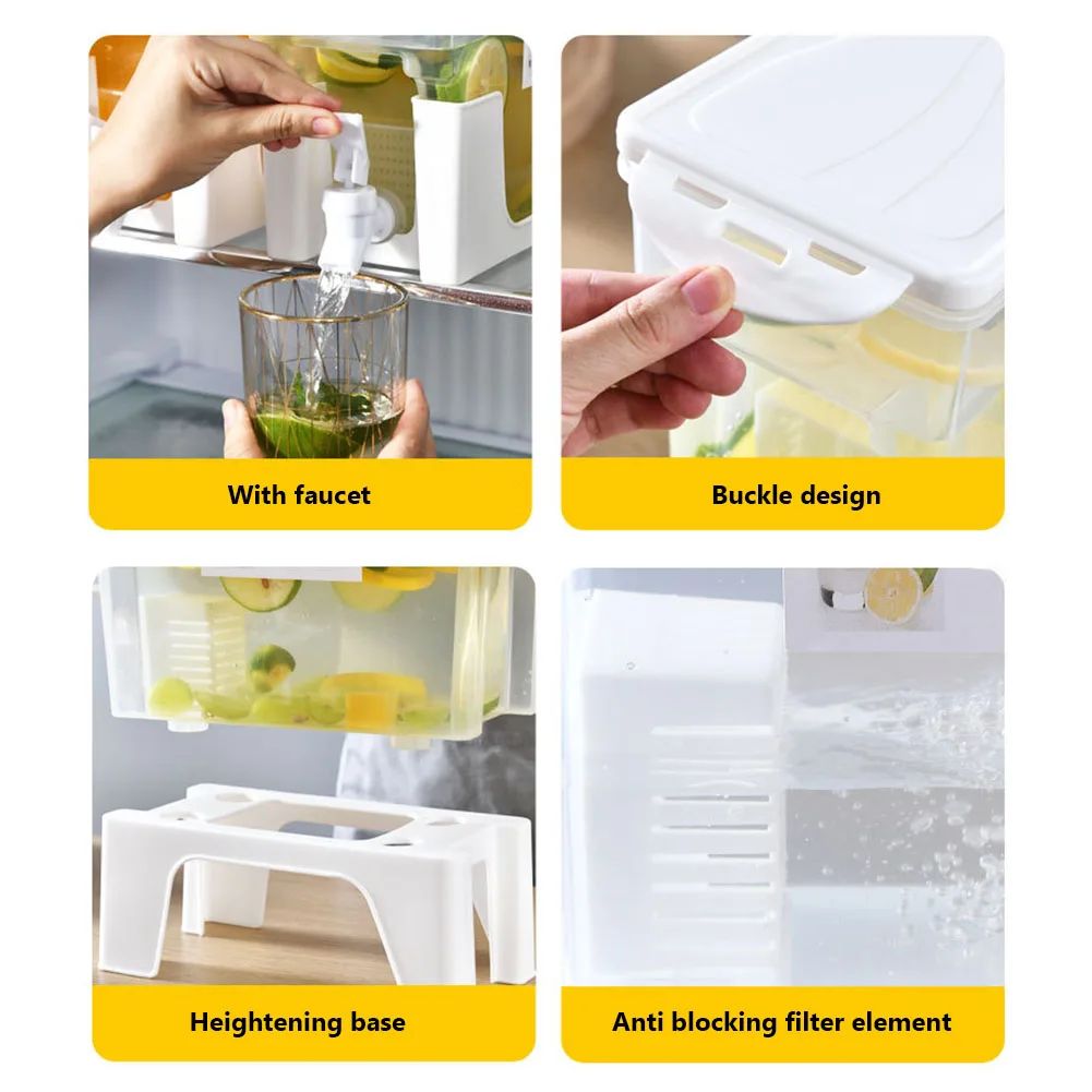 3.5L Beverage Dispenser with Tap | Fridge Water & Juice Storage Container with Stand