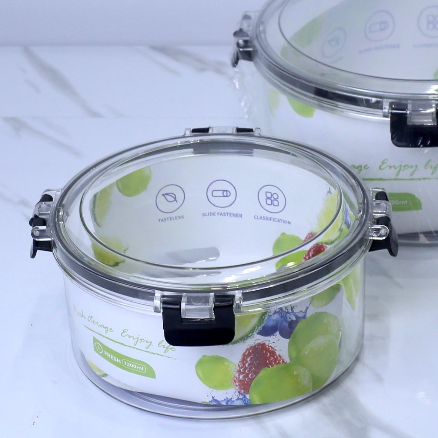 Premium Round Airtight Plastic Storage Containers Set